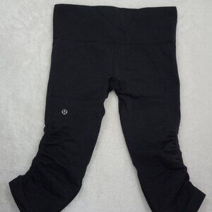 Lululemon In The Flow Crop II Leggings Women's Size 4 Scrunch Black